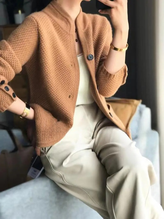 Jodi | Women's Winter Cardigan - Button Front Knit in Cream