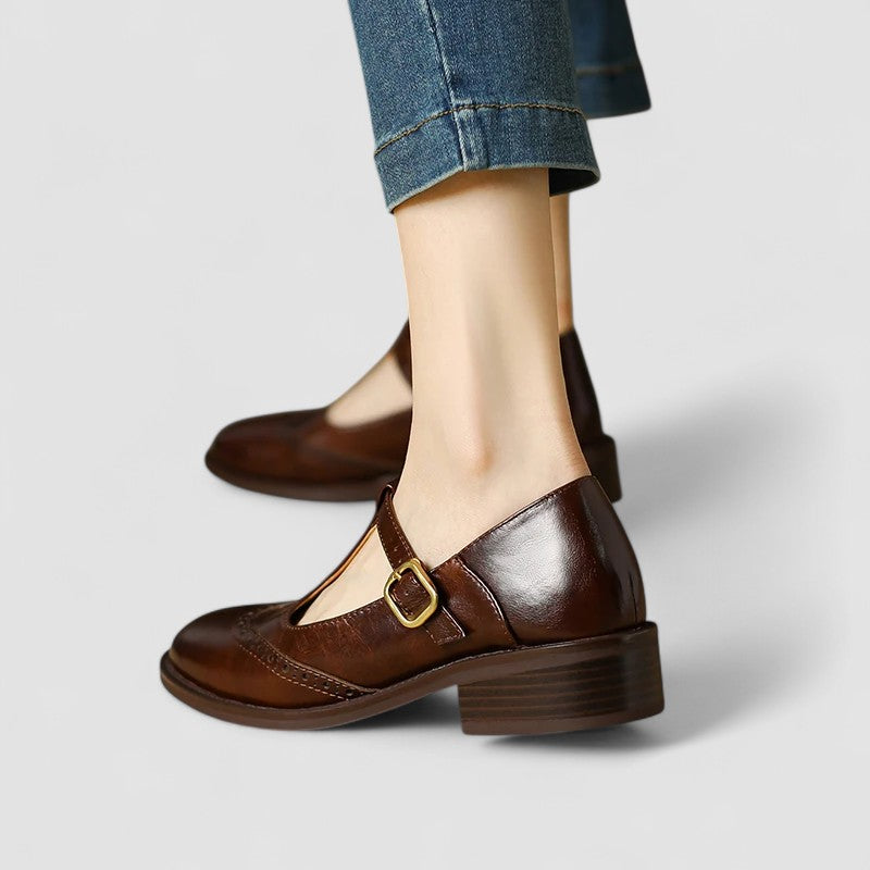 Olivia | Orthopedic Mary Jane Shoes - Black Leather