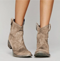 Roselle | Suede Western Boots - Elegant Brown