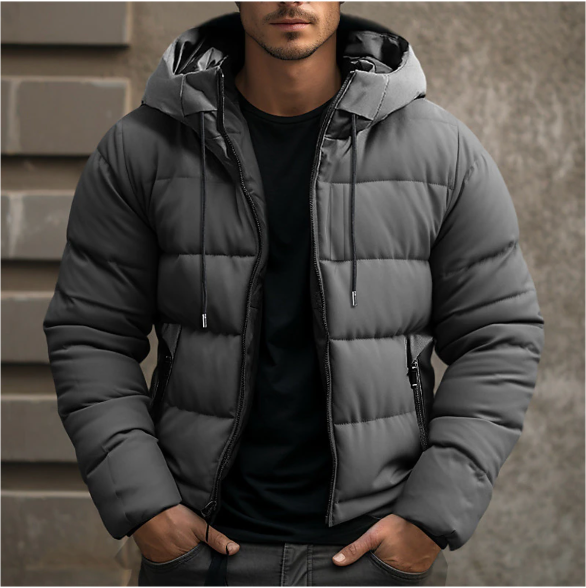 Moritz | Men's Hooded Winter Puffer Jacket - Black