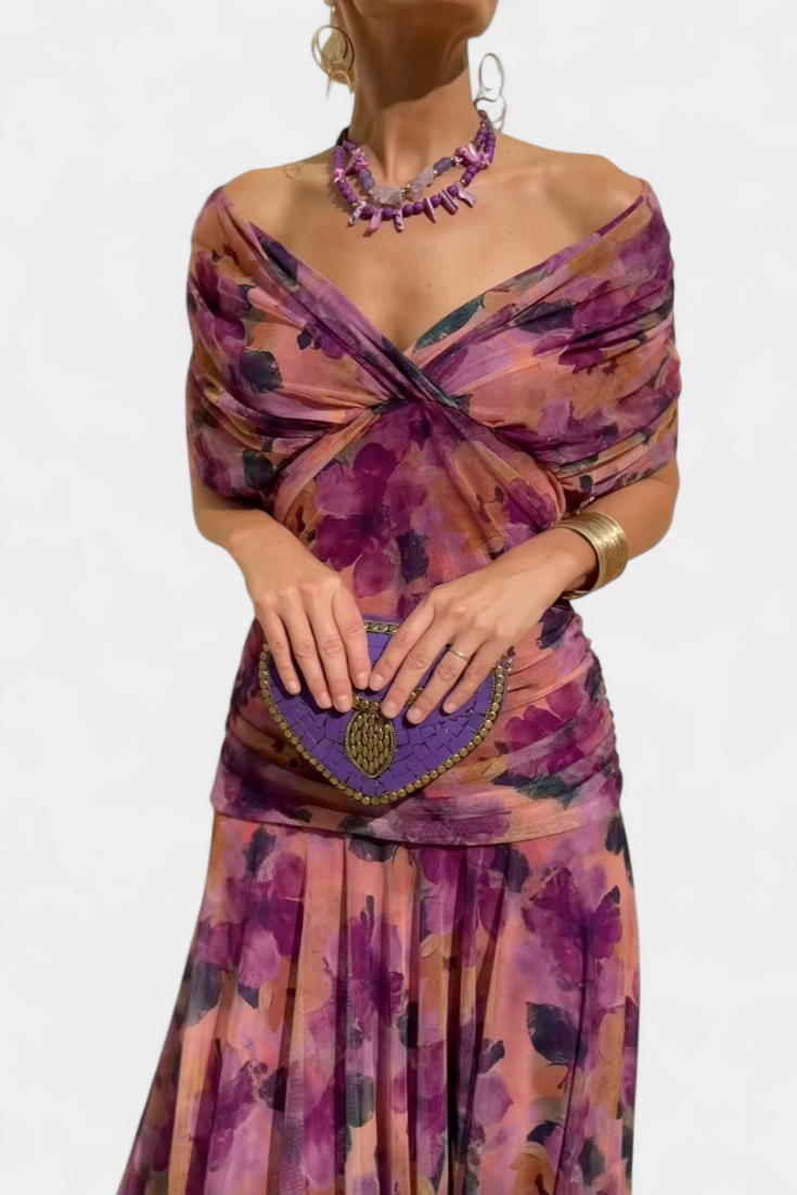 Lowenna | Elegant Dress - Black Silk Midi