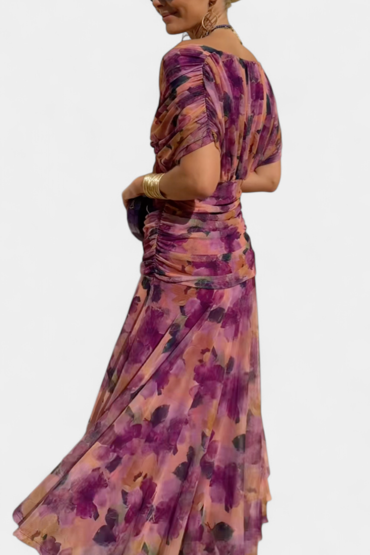 Lowenna | Elegant Dress - Black Silk Midi