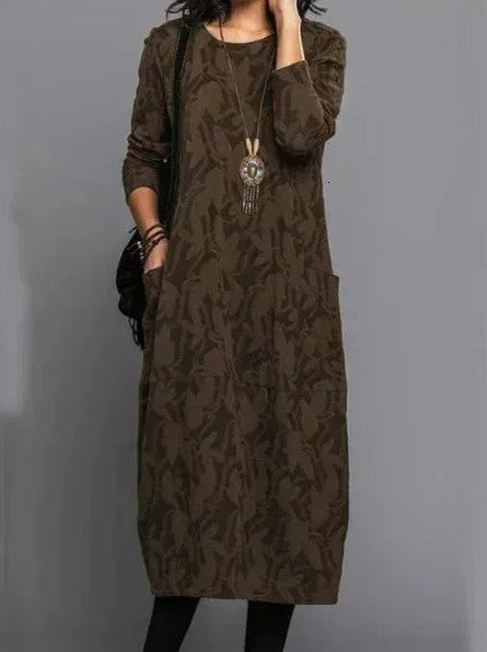 Betty | Elegant Winter Dress - Wool Blend - Navy