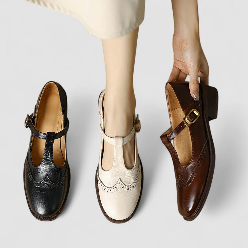 Olivia | Orthopedic Mary Jane Shoes - Black Leather