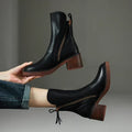 Margaret | Leather Ankle Boots - Black