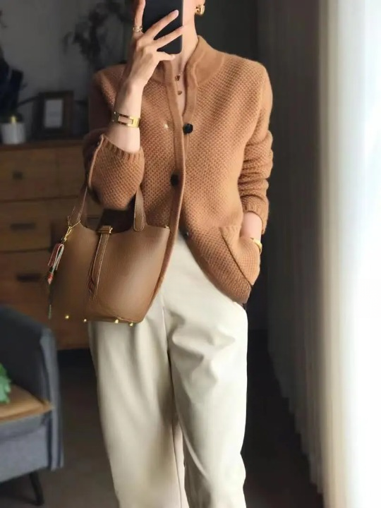 Jodi | Women's Winter Cardigan - Button Front Knit in Cream