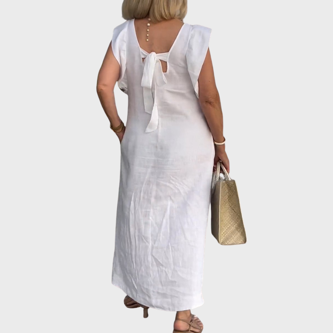 Felicity | Maxi Dress Sleeveless Casual - Green Cotton
