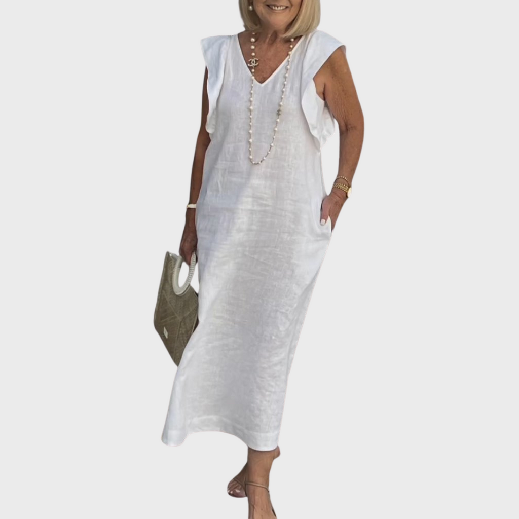 Felicity | Maxi Dress Sleeveless Casual - Green Cotton