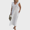 Felicity | Maxi Dress Sleeveless Casual - Green Cotton