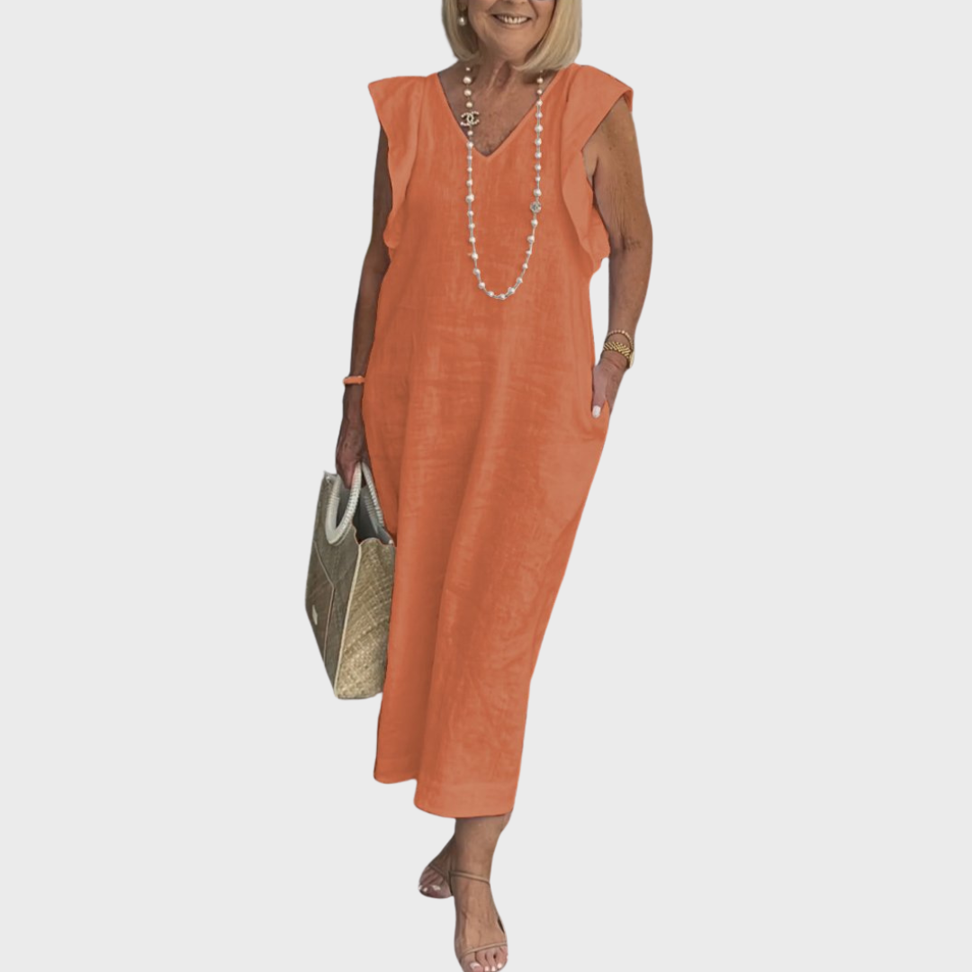Felicity | Maxi Dress Sleeveless Casual - Green Cotton