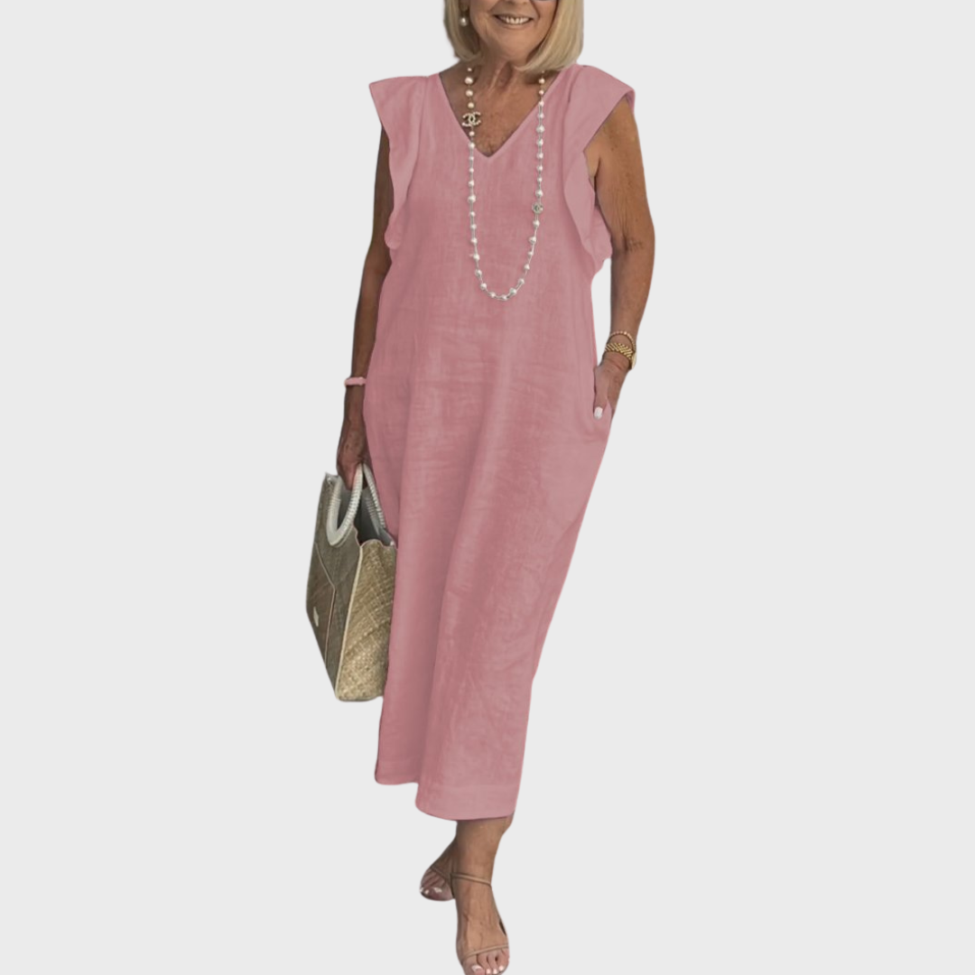 Felicity | Maxi Dress Sleeveless Casual - Green Cotton