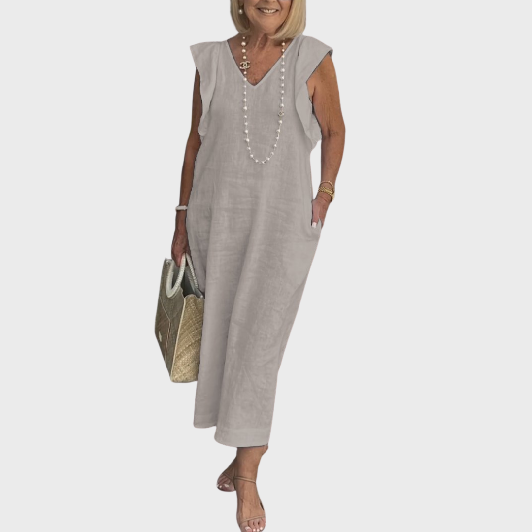 Felicity | Maxi Dress Sleeveless Casual - Green Cotton