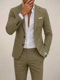 Angelo | Slim Fit Tweed Suit - Grey