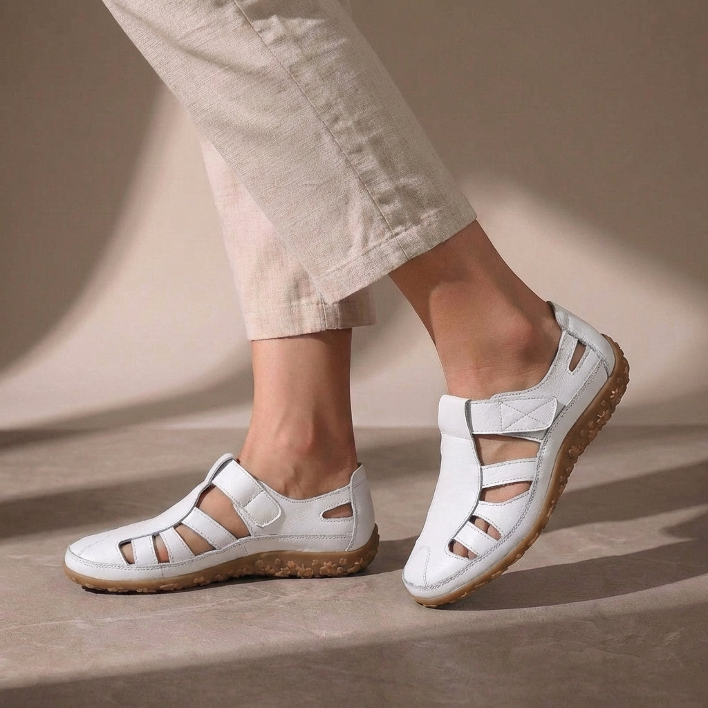 Emma | Closed Toe Sandals - Adjustable Strap Leather