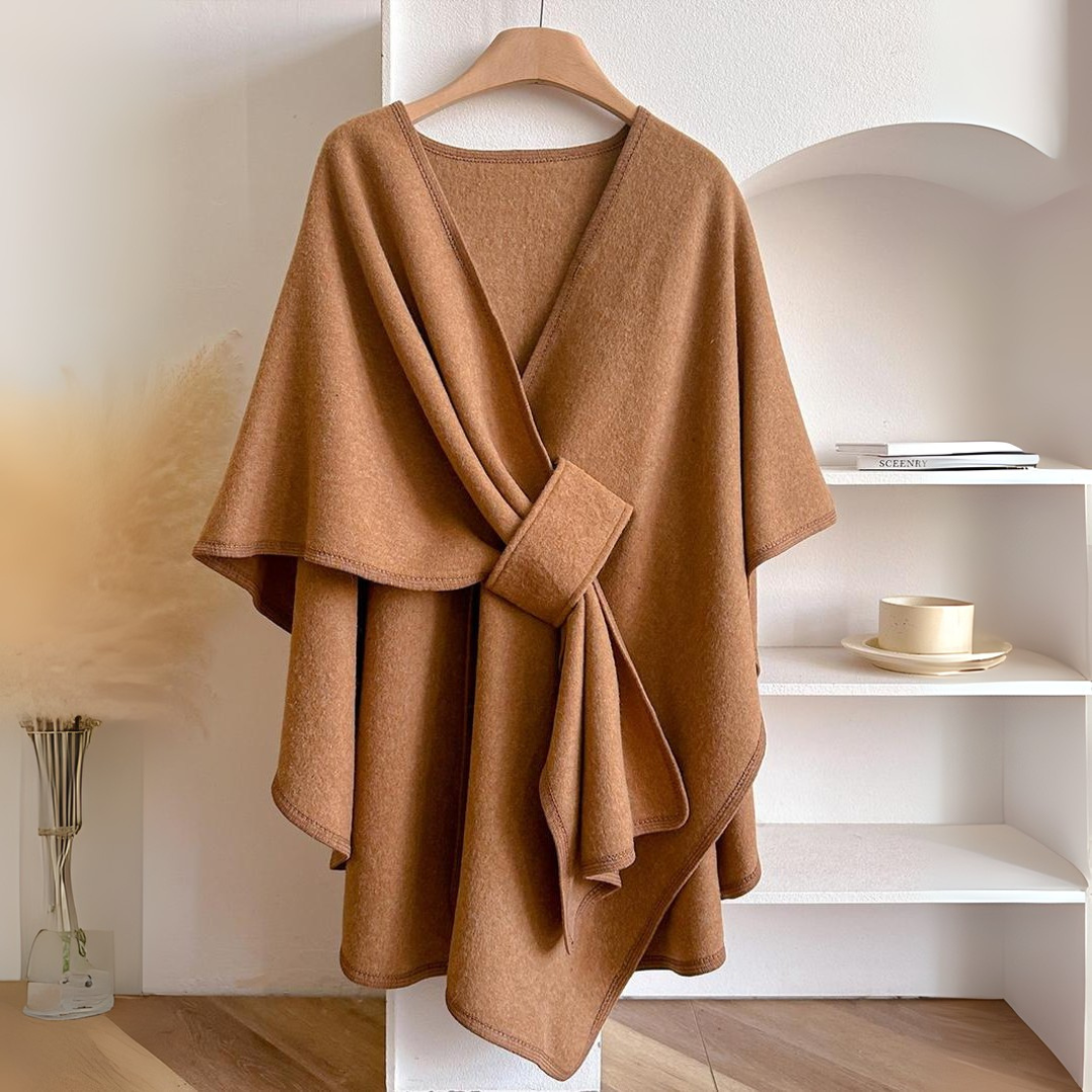 Beatrice | Drape Wrap Tie Belt Vest - Beige
