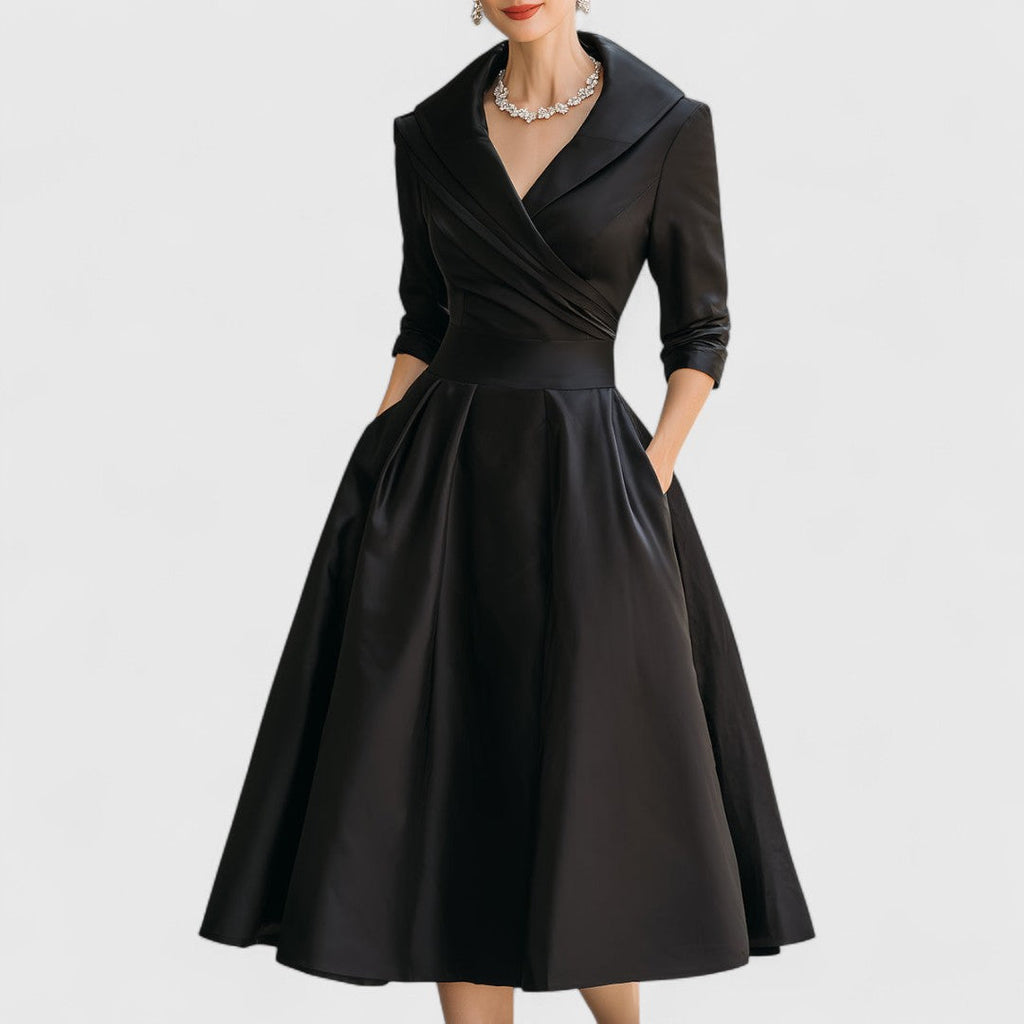Marley Quinn | Elegant Midi Dress - Floral Print Cotton