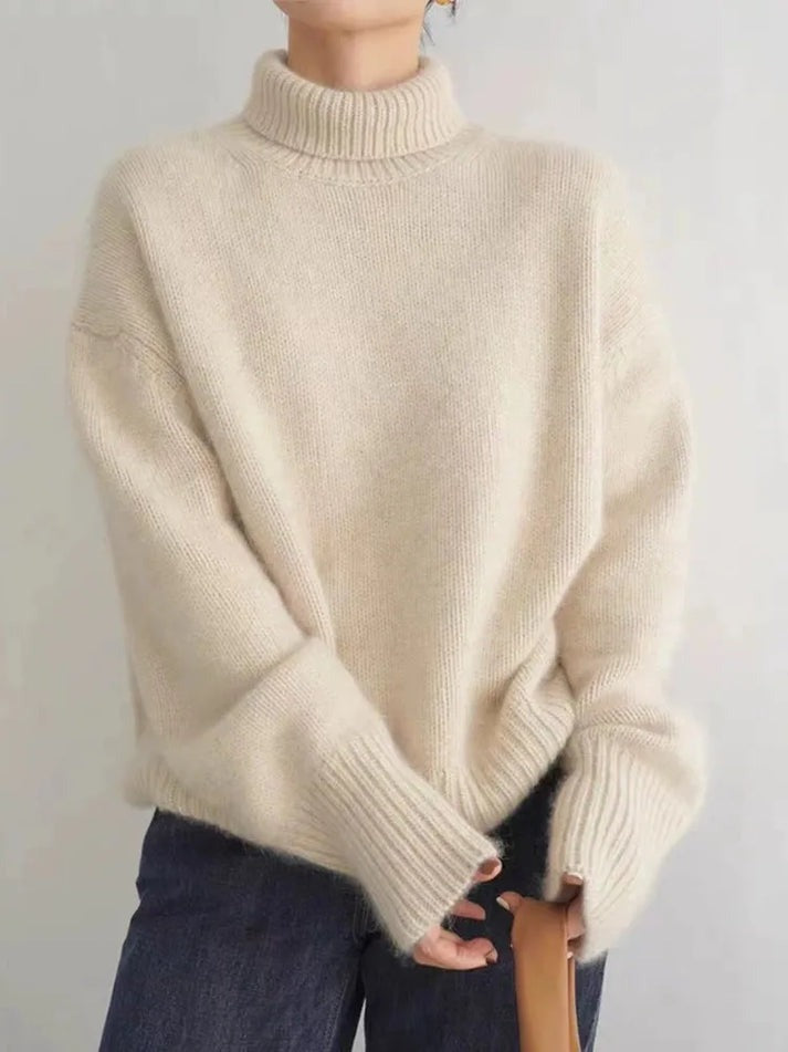 Joline | Cashmere Sweater with Turtleneck - Grey