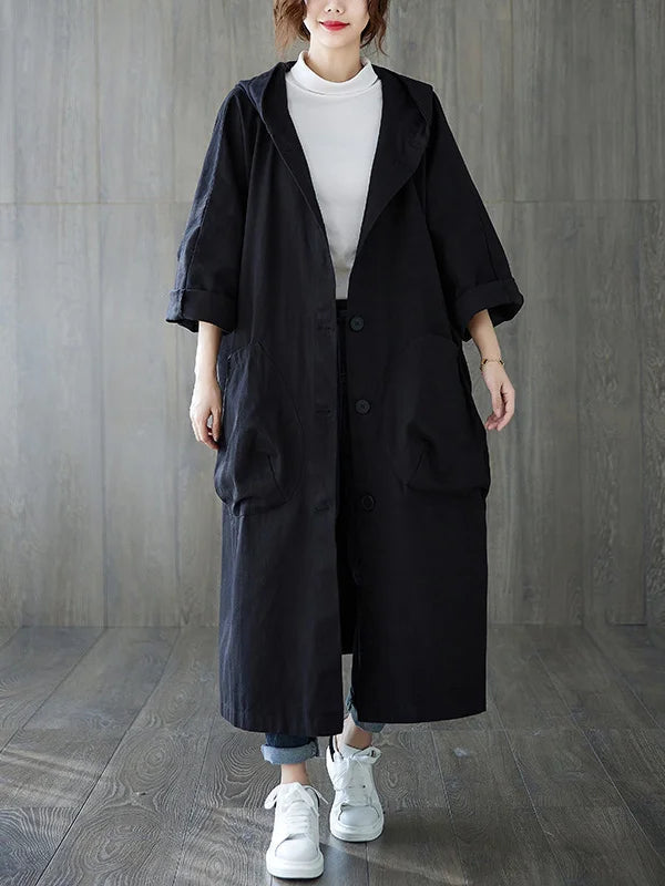 Felicia | Long Waterproof Coat - Black