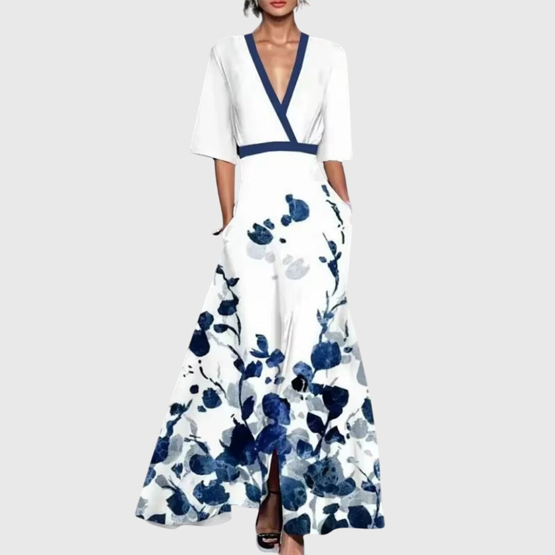 Candice | Spring Dress - Floral Print Cotton Blend