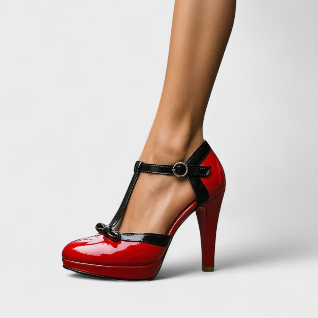 Oriah | Orthopedic Heels - Black Leather