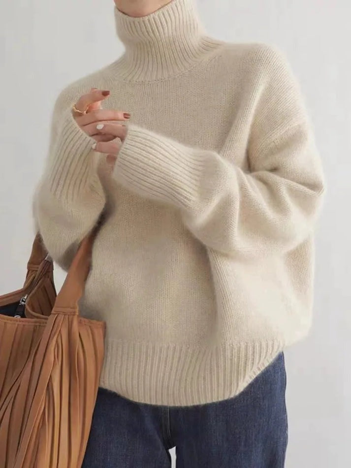 Joline | Cashmere Sweater with Turtleneck - Grey