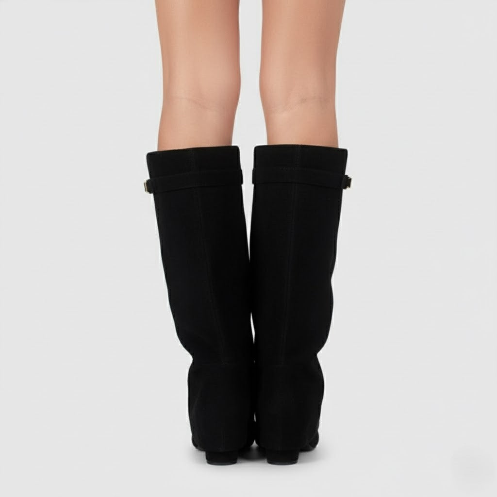 Stefanie | Overknee Boots Leather with Buckle