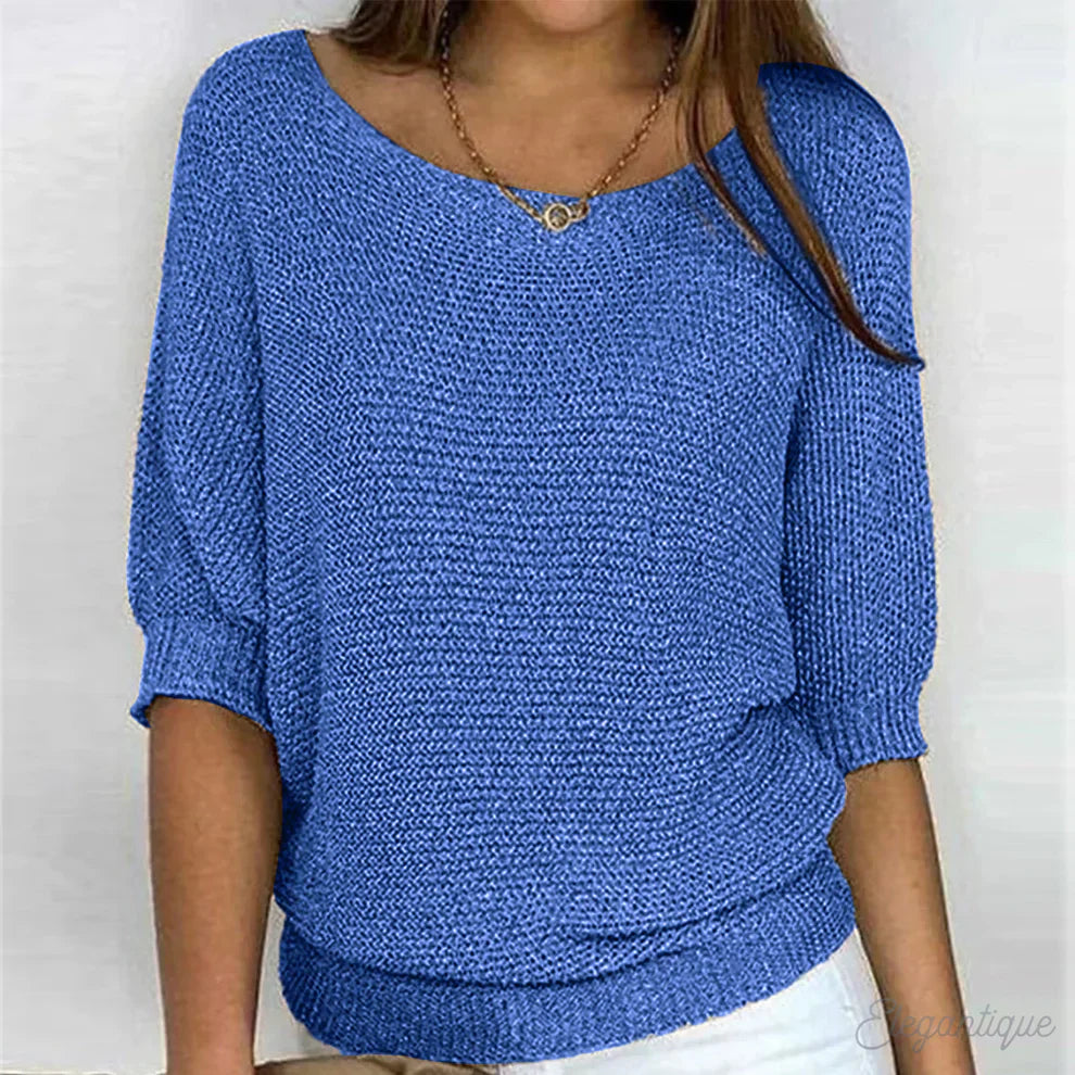 Elise | Elegant Sweater - Cream Wool