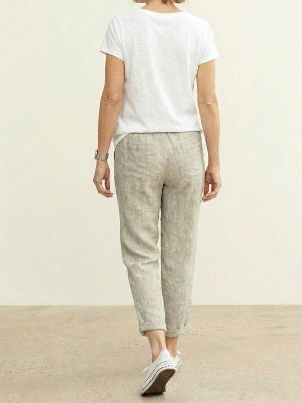 Isabella | Casual Slim Fit Trousers - Black Cotton