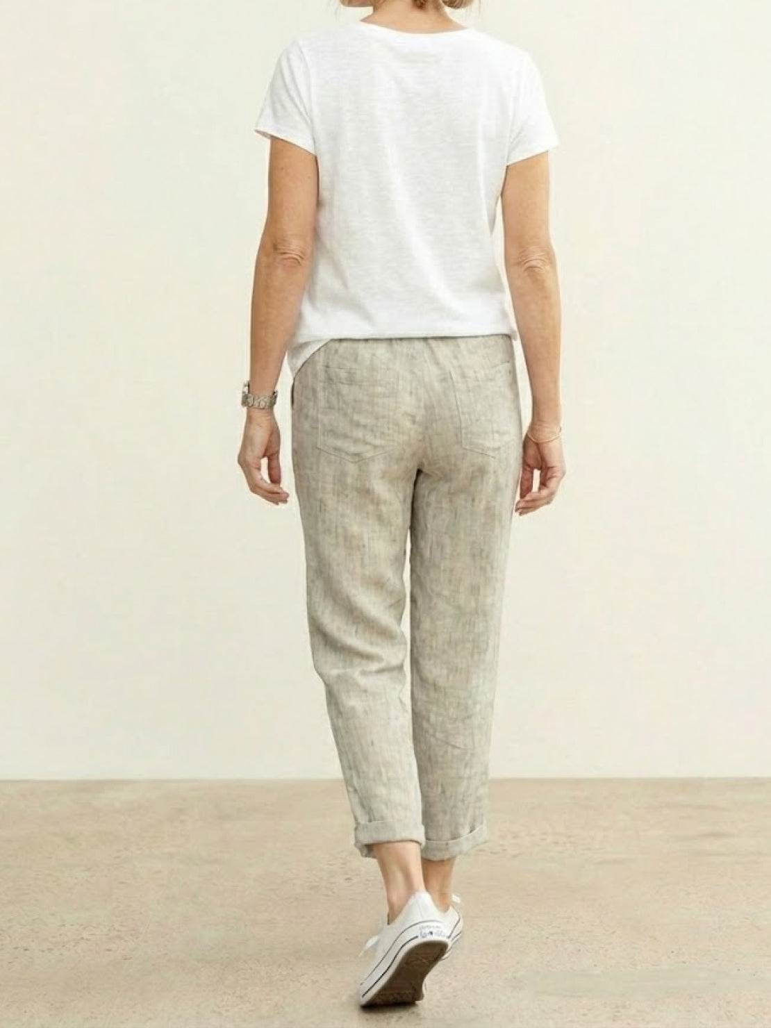 Isabella | Casual Slim Fit Trousers - Black Cotton