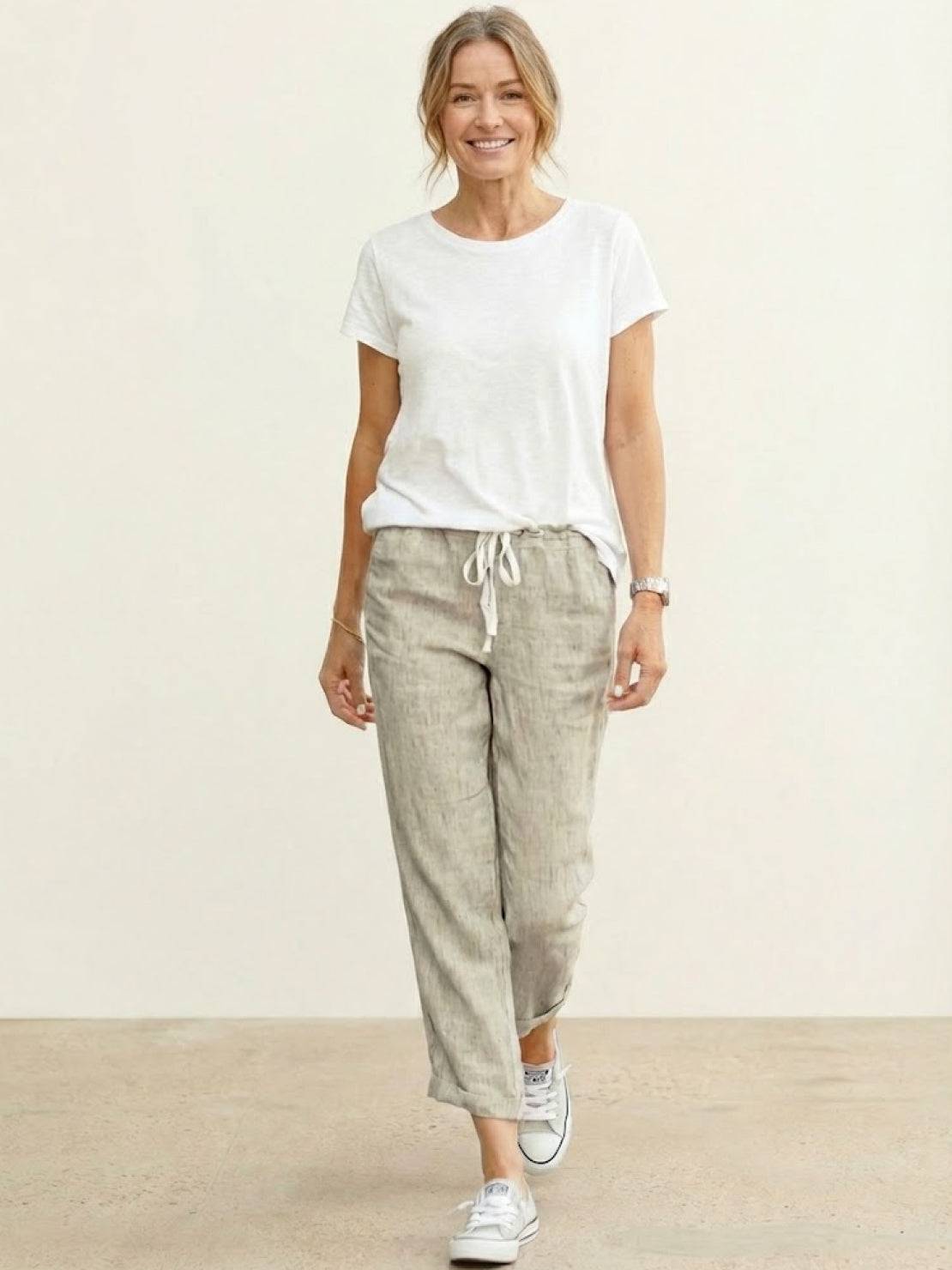 Isabella | Casual Slim Fit Trousers - Black Cotton