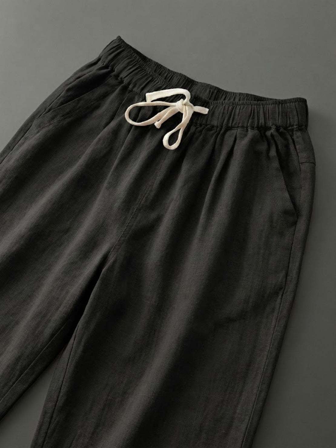 Isabella | Casual Slim Fit Trousers - Black Cotton