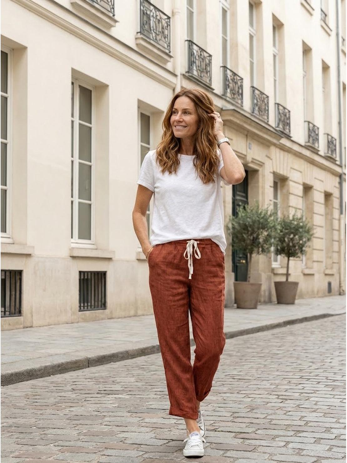 Isabella | Casual Slim Fit Trousers - Black Cotton