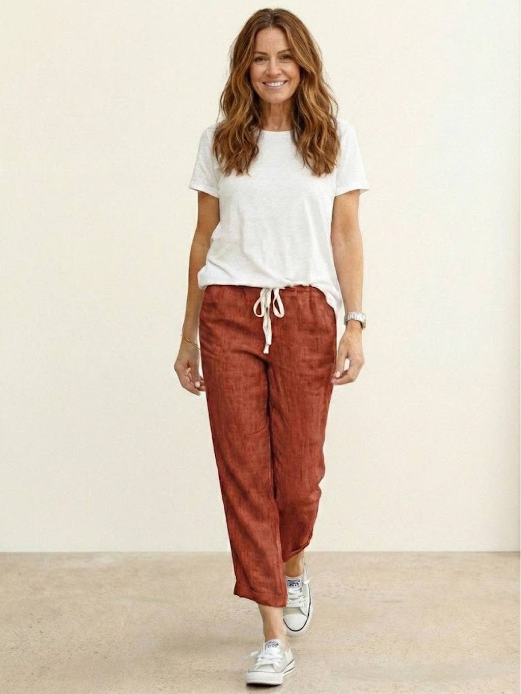 Isabella | Casual Slim Fit Trousers - Black Cotton