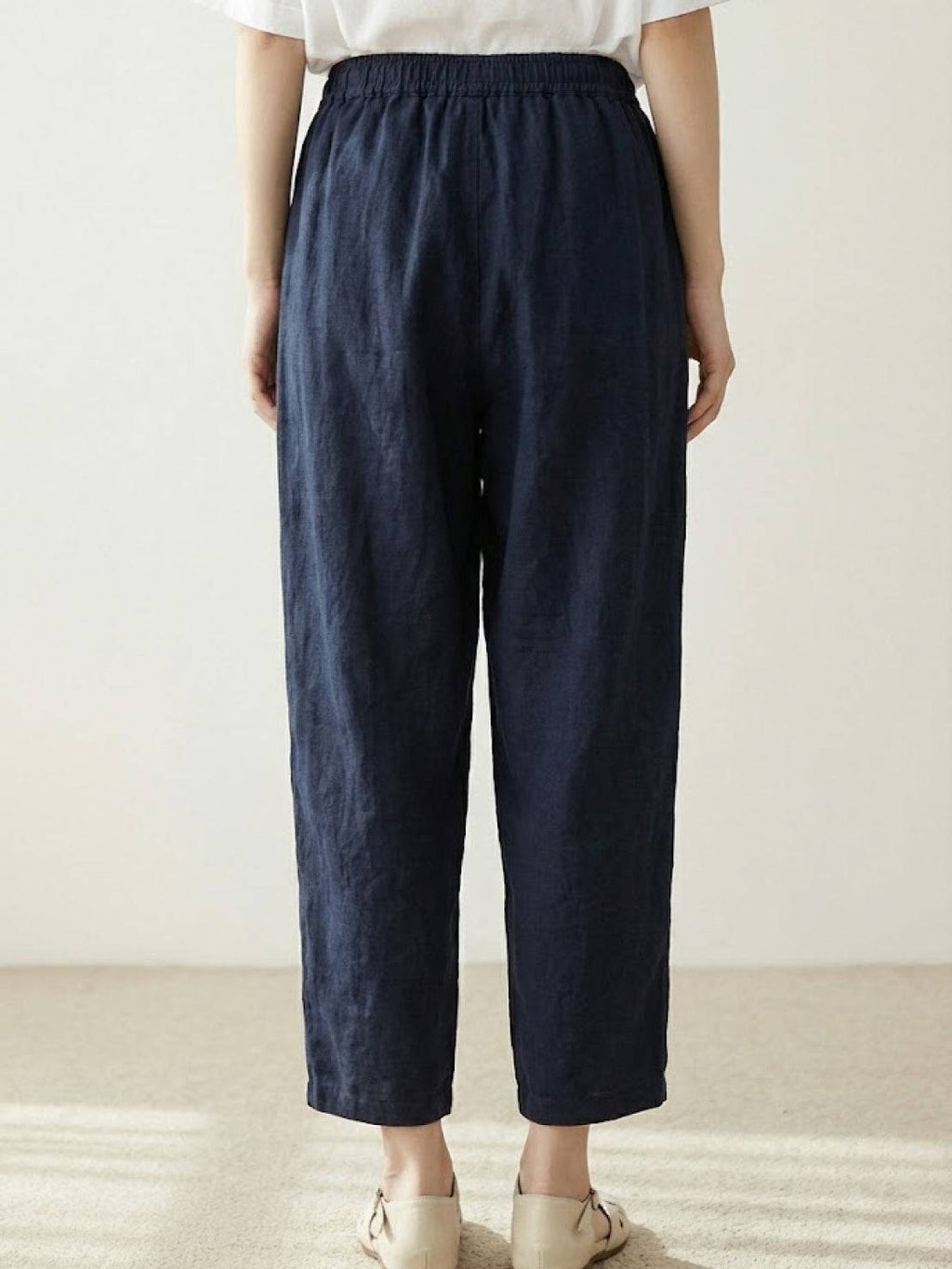 Isabella | Casual Slim Fit Trousers - Black Cotton