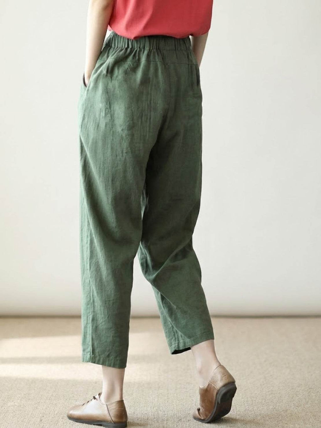Isabella | Casual Slim Fit Trousers - Black Cotton