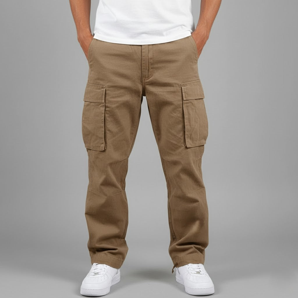 Benjamin | Relaxed Fit Cargo Pants - Black Cotton Streetwear