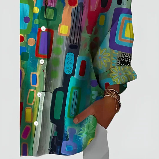 Ella | Colorful Summer Shirt with Buttons - Multi