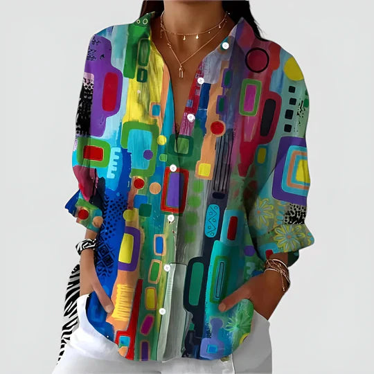 Ella | Colorful Summer Shirt with Buttons - Multi