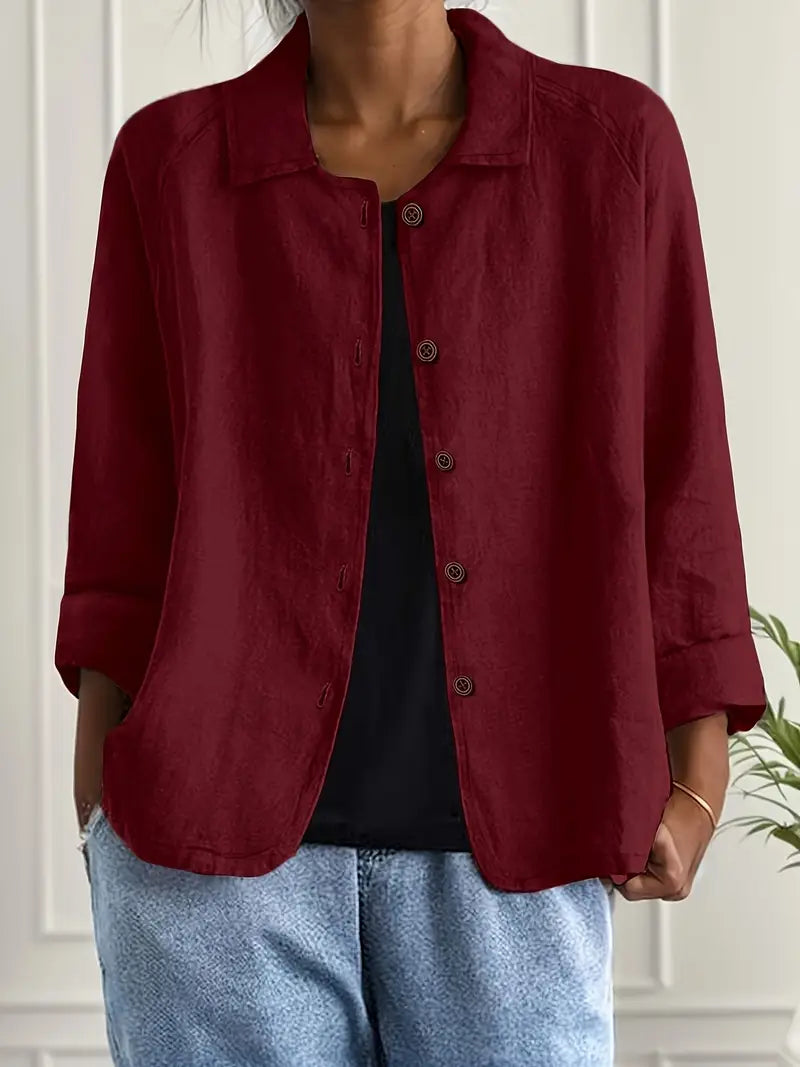 Chloe | Casual Jacket Lightweight Button Front - Light Blue