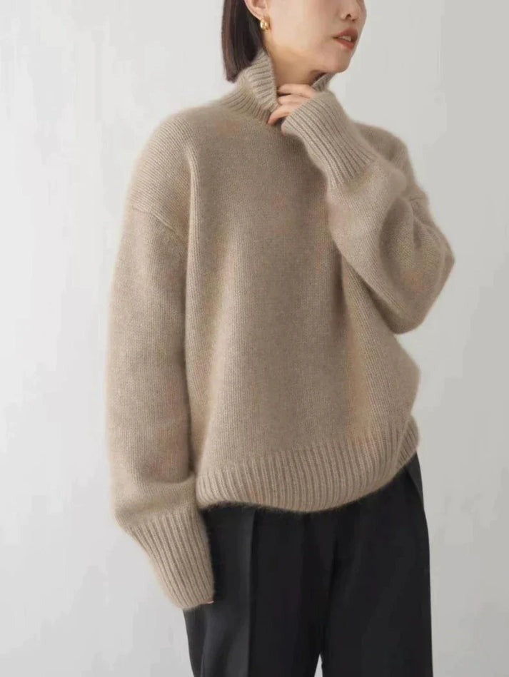 Joline | Cashmere Sweater with Turtleneck - Grey