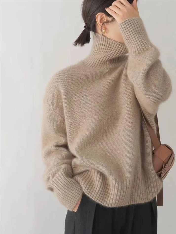 Joline | Cashmere Sweater with Turtleneck - Grey