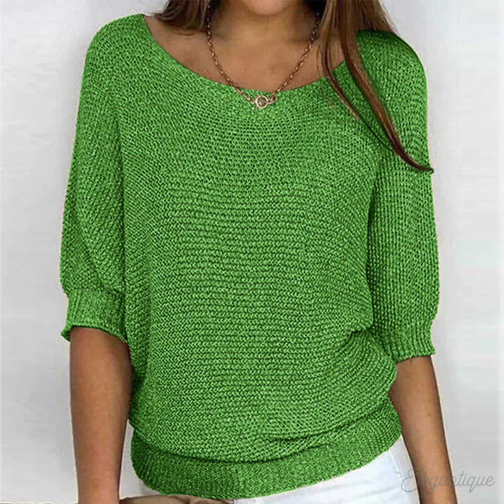 Elise | Elegant Sweater - Cream Wool