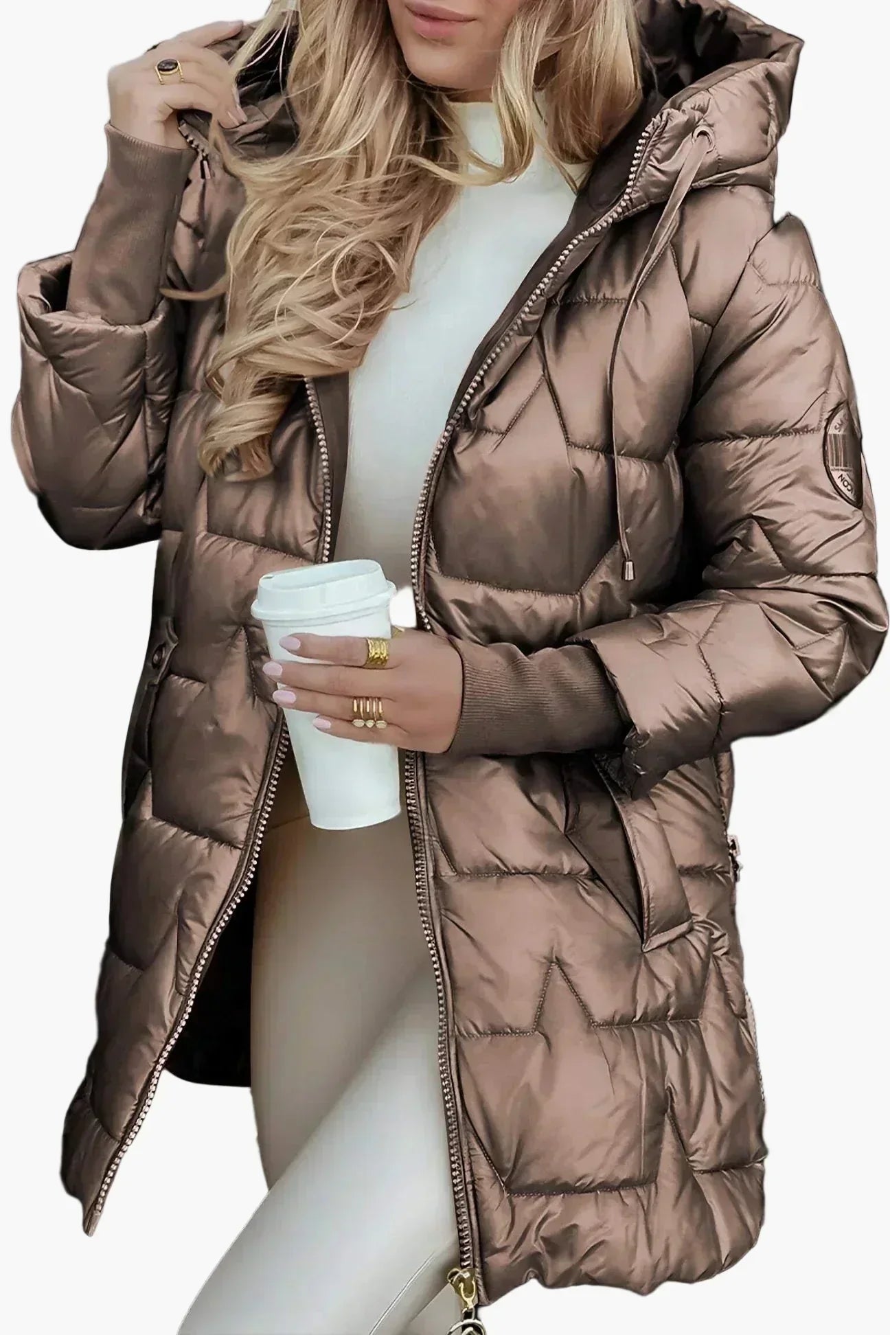 Anna | Women’s Elegant Warm Hooded Long Puffer Coat