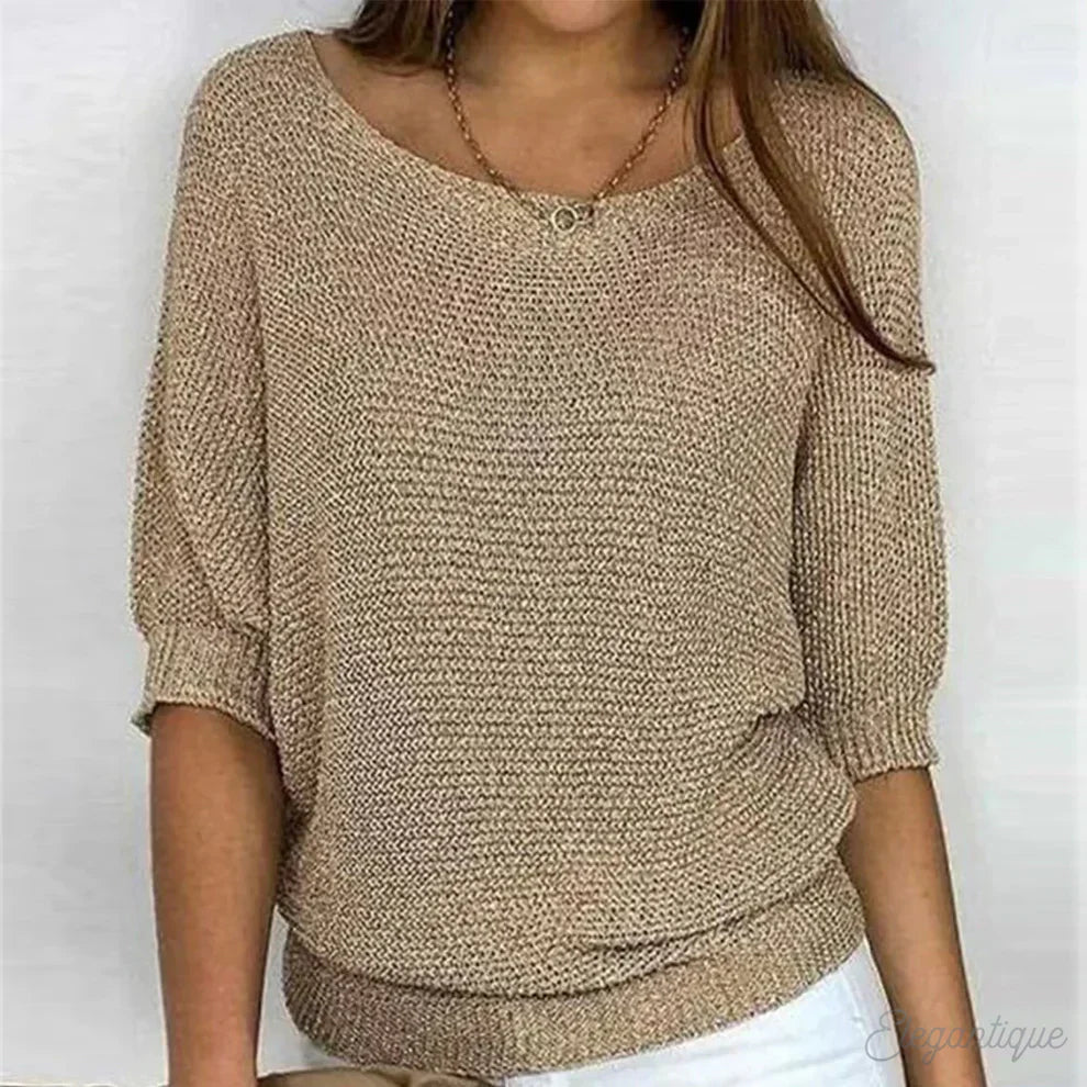 Elise | Elegant Sweater - Cream Wool