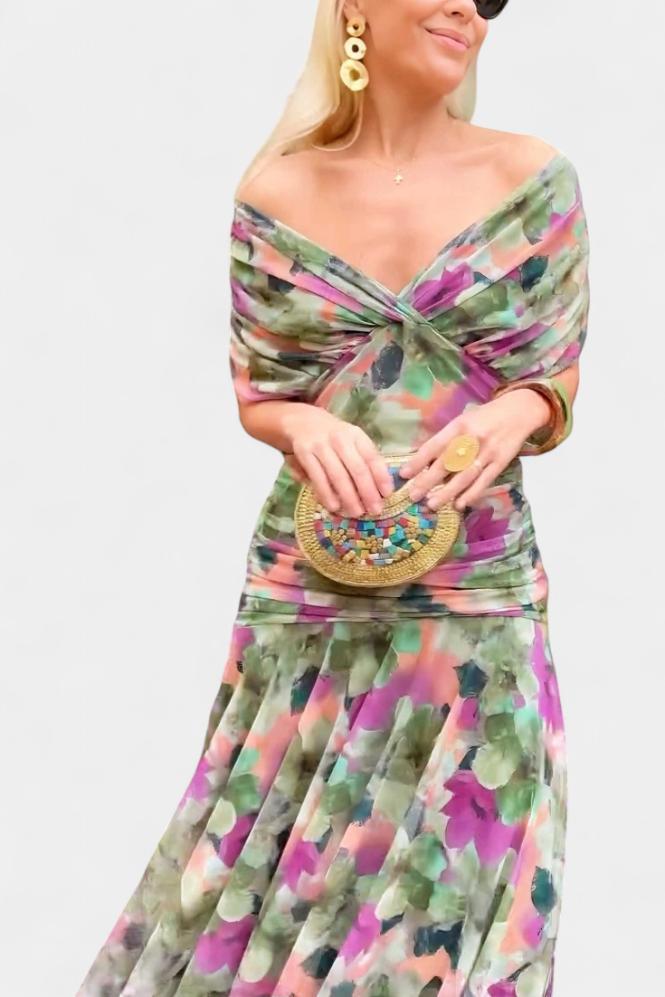 Lowenna | Elegant Dress - Black Silk Midi
