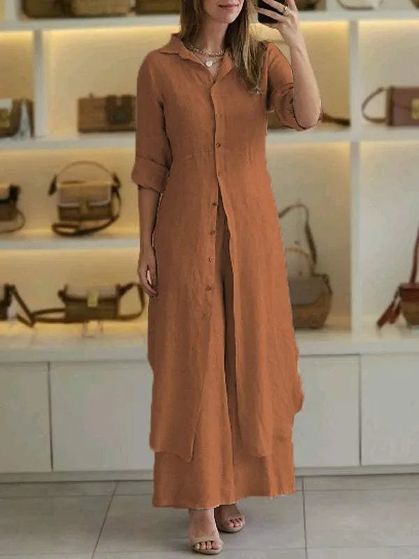 Mathilda | Linen Two Piece Set - Beige