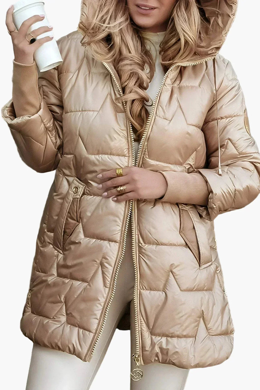 Anna | Women’s Elegant Warm Hooded Long Puffer Coat