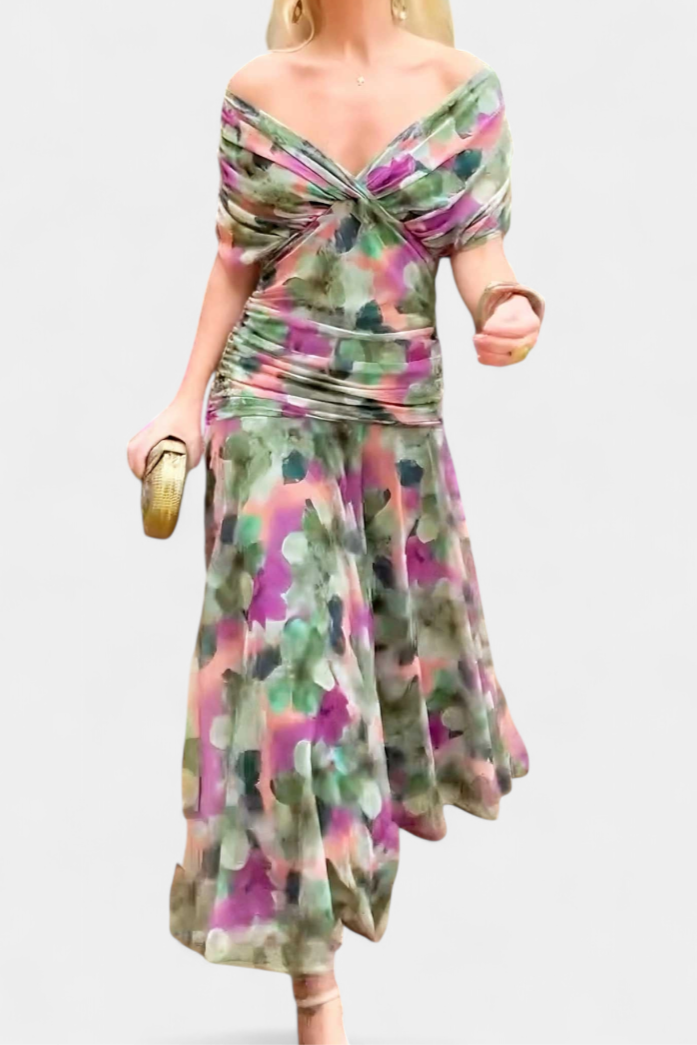 Lowenna | Elegant Dress - Black Silk Midi