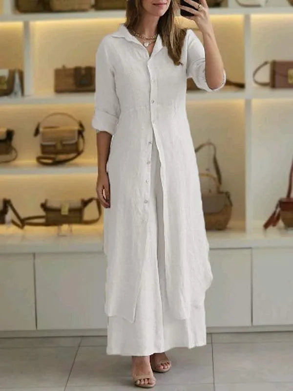 Mathilda | Linen Two Piece Set - Beige