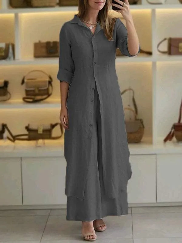 Mathilda | Linen Two Piece Set - Beige